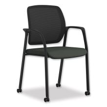 Nucleus Series Recharge Guest Chair, Supports up to 300 lb, 24.81" x 23.5" x 36.38", Iron Ore Seat, Black Back, Black Base1