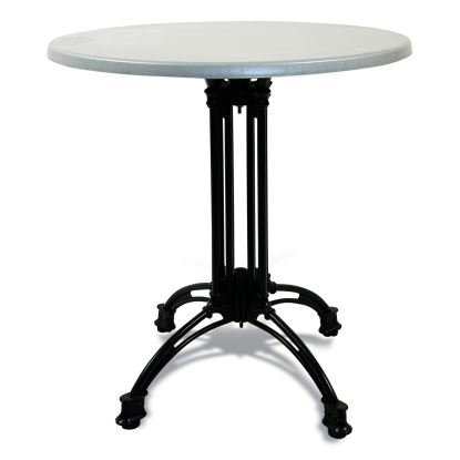 Topalit Tables, Round, 36" dia x 29"h, Silver Top, Black Iron Base/Legs1