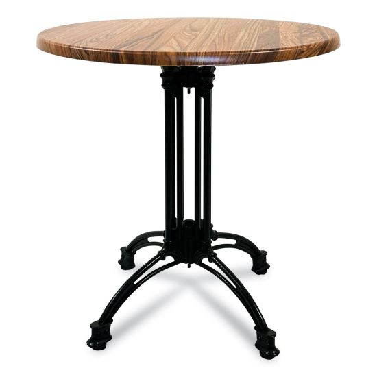 Topalit Tables, Round, 36" dia x 29"h, Teak Top, Black Iron Base/Legs1