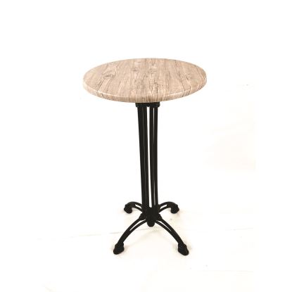 Topalit Tables, Round, 24" dia x 42"h, Washington Pine Top, Black Aluminum Base/Legs1