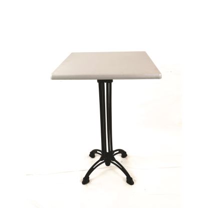 Topalit Tables, Square, 32 x 32 x 42, Brushed Silver Top, Black Aluminum Base/Legs1