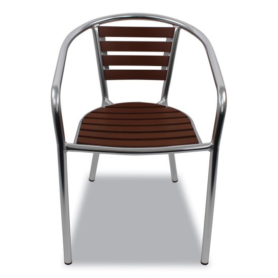 Pinzon Series Chairs, Support Up to 300 lb, 18" Seat Height, Tan/Silver Seat, Tan/Silver Back, Silver Base1