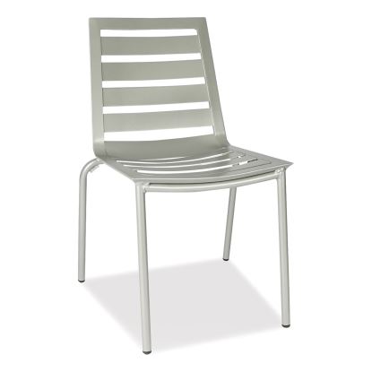 Zarco Series Side Chair, Outdoor-Seating, Supports Up to 300 lb, 18" Seat Height, Silver Seat, Silver Back, Silver Base1