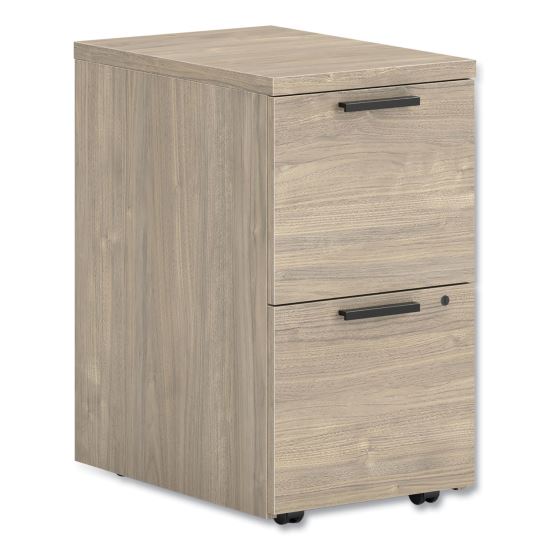 10500 Series Mobile Pedestal File, Left/Right, 2-Drawers: File/File, Legal/Letter, Kingswood Walnut, 15.75" x 22.75" x 28"1