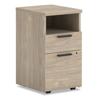 10500 Series Mobile Pedestal File, Left/Right, Shelf and Box/File Drawers, Legal/Letter, Kingswood Walnut, 15.75" x 19" x 28"1