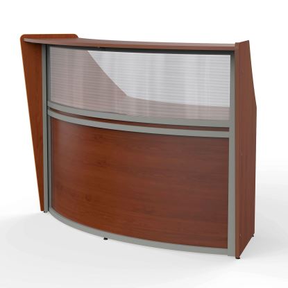 Reception Desk with Polycarbonate, 72 x 32 x 46, Cherry, Ships in 1-3 Business Days1