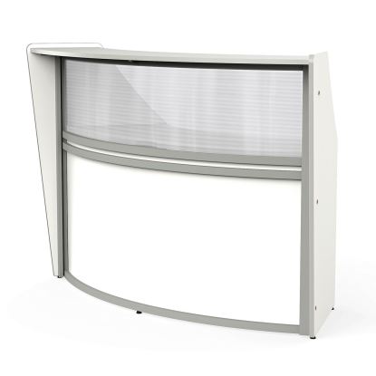 Reception Desk with Polycarbonate, 72 x 32 x 46, White, Ships in 1-3 Business Days1