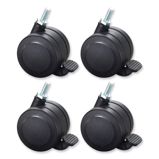 Hard Floor Casters for AlphaBetter Desks, 2.5" Wheel, Black, 4/Set1