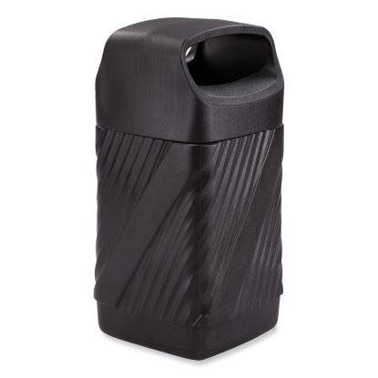 Twist Waste Receptacle with Closed Top, 32 gal, Steel, Black1