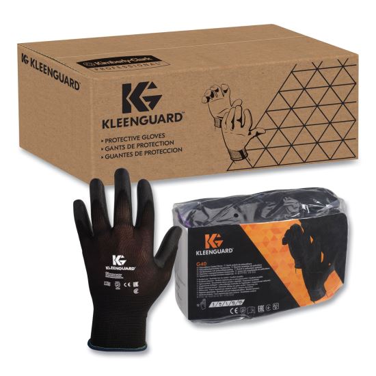 G40 Polyurethane Coated Gloves, Medium, Black, 12 Pairs/Pack1