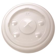 Kal-Clear/Nexclear Drink Cup Lids, Flat w/X-Style Straw Slot, Flavor Buttons, Fits 12-14 oz Cold Cups, Translucent, 1,000/CT1