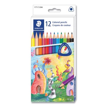 Colored Pencils, 3 mm, Assorted Lead/Barrel Colors,12/Pack1