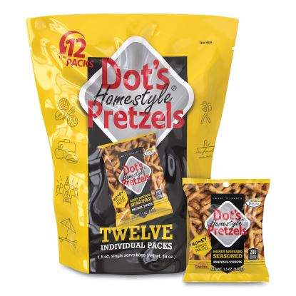 Honey Mustard Pretzels, Honey Mustard, 1.5 oz Bag, 12 Bags/Pack, 2/Carton, Ships in 1-3 Business Days1