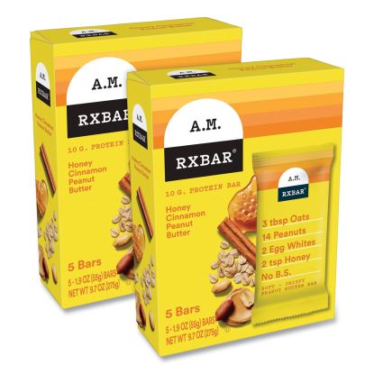 Adult Bars, Honey Cinnamon Peanut Butter, 1.9 oz Bar, 5 Bars/Packs, 2 Packs/Carton, Ships in 1-3 Business Days1