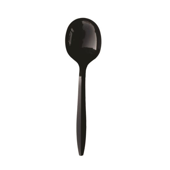 Mediumweight Polypropylene Cutlery, Soup Spoon, Black, 1,000/Carton1