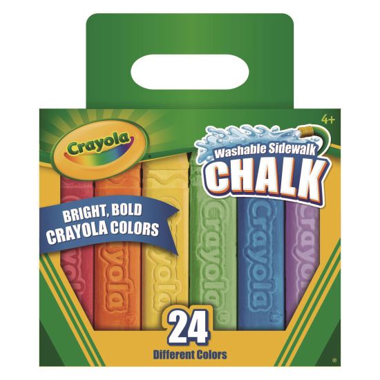 Washable Sidewalk Chalk, Tropical Colors, 4.25" x 0.75 Diameter, Assorted, 24 Sticks/Set1