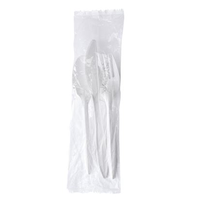 Three-Piece Cutlery Kit, Fork/Knife/Teaspoon, Mediumweight, White, 250/Carton1