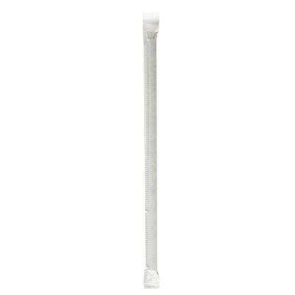 Wrapped Jumbo Paper Straws, 7.75", Paper, Black, 1,280/Carton1