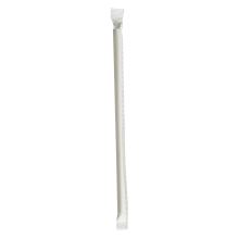 Wrapped Jumbo Paper Straws, 7.75", Paper, White, 1,280/Carton1