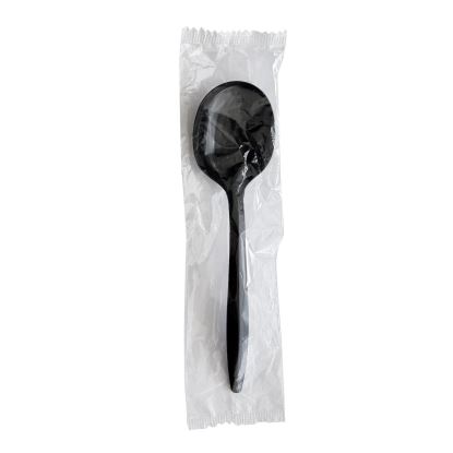 Heavyweight Polypropylene Cutlery, Soup Spoon, Black, 1,000/Carton1