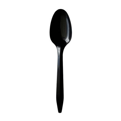 Mediumweight Polypropylene Cutlery, Teaspoon, Black, 1,000/Carton1