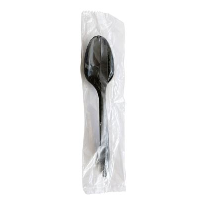 Mediumweight Polypropylene Cutlery, Teaspoon, Black, 1,000/Carton1
