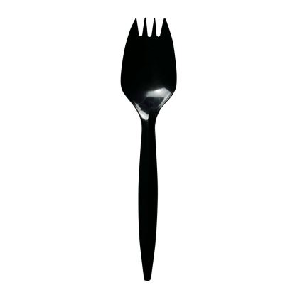 Mediumweight Polypropylene Cutlery, Spork, Black, 1,000/Carton1