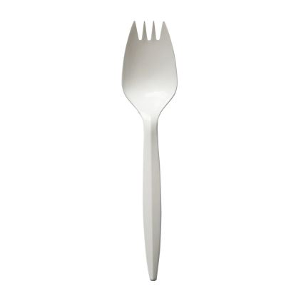 Mediumweight Polypropylene Cutlery, Spork, White, 1,000/Carton1