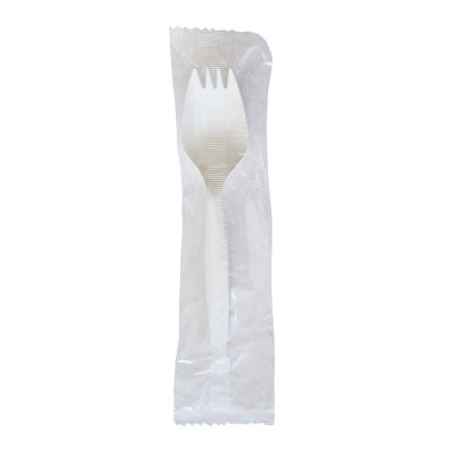 Mediumweight Wrapped Polypropylene Cutlery, Spork, White, 1,000/Carton1