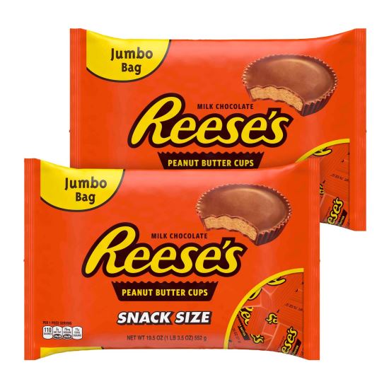 Snack Size Peanut Butter Cups, 19.5 oz Bag, 2 Bags/Carton, Ships in 1-3 Business Days1