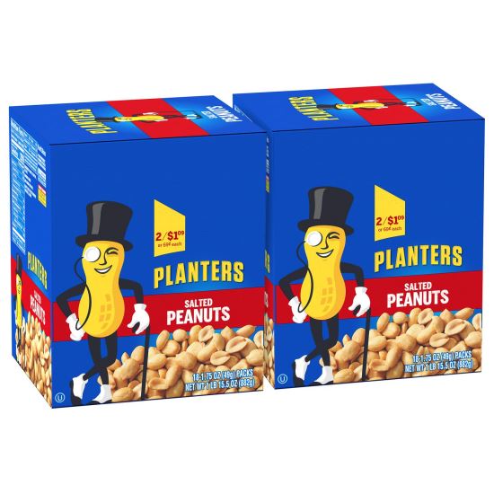 Salted Peanuts, 1.75 oz Pack, 18 Packets/Box, 2 Boxes/Carton, Ships in 1-3 Business Day1