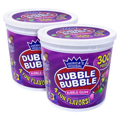 Bubble Gum Assorted Flavor Twist Tub, 0.16 oz Individually Wrapped, 300/Tub, 2 Tubs/Carton, Ships in 1-3 Business Days1