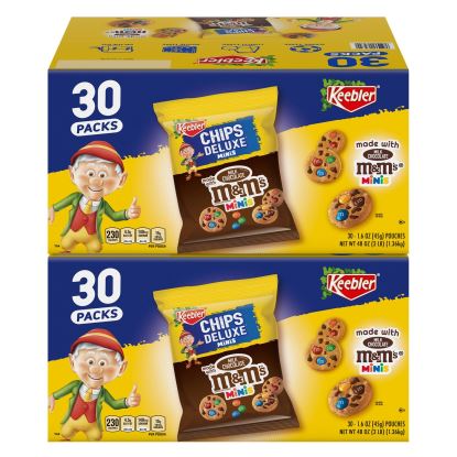 M&M Cookie Packs, Chocolate, 1.6 oz Pouch, 30/Box, 2 Boxes/Carton, Ships in 1-3 Business Days1