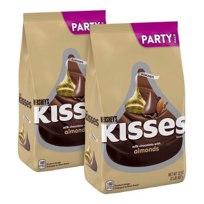 KISSES with Almonds, Milk Chocolate, 32 oz Pack, 2 Packs/Carton, Ships in 1-3 Business Days1