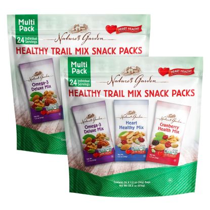Healthy Trail Mix Snack Packs, Assorted Flavors, 1.2 oz Pouch, 24/Bag, 2 Bags/Carton, Ships in 1-3 Business Days1