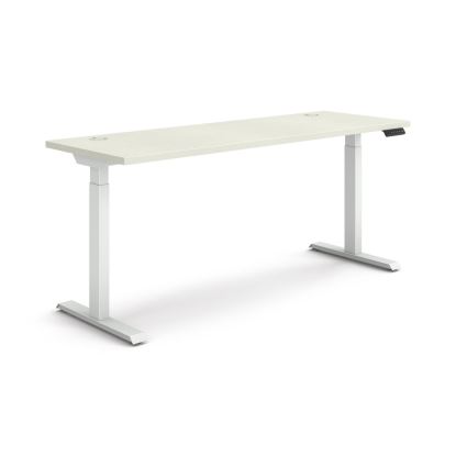 Coordinate Height Adjustable Desk Bundle 2-Stage,70" x 22" x 27.75" to 47", Silver Mesh/Designer White,Ships in 7-10 Bus Days1
