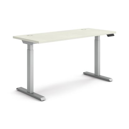 Coordinate Height Adjustable Desk Bundle 2-Stage, 58" x 22" x 27.75" to 47", Silver Mesh\Silver, Ships in 7-10 Business Days1