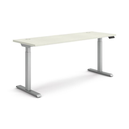 Coordinate Height Adjustable Desk Bundle 2-Stage, 70" x 22" x 27.75" to 47", Silver Mesh\Silver, Ships in 7-10 Business Days1