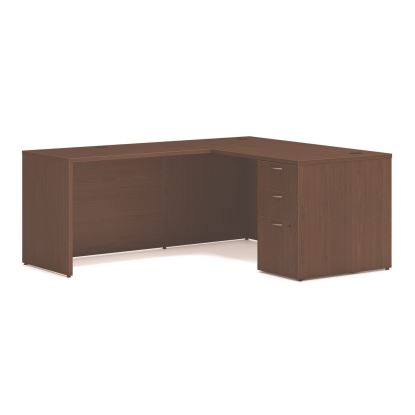 Mod L-Station Single Pedestal Desk Bundle, 60" x 72" x 29", Sepia Walnut, Ships in 7-10 Business Days1