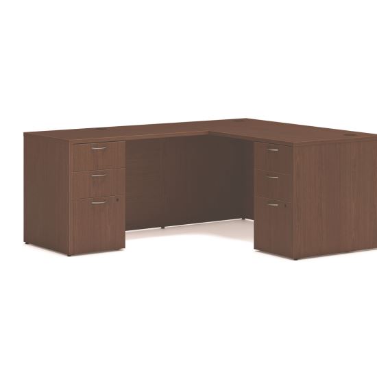 Mod L-Station Double Pedestal Desk Bundle, 60" x 72" x 29", Sepia Walnut, Ships in 7-10 Business Days1