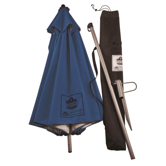 Shax 6100 Lightweight Work Umbrella, 90" Span, 92" Long, Blue Canopy, Ships in 1-3 Business Days1