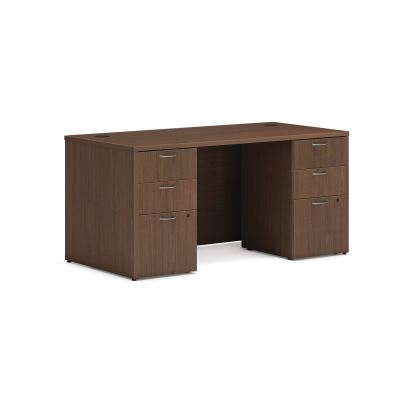 Mod Double Pedestal Desk Bundle, 60" x 30" x 29", Sepia Walnut, Ships in 7-10 Business Days1