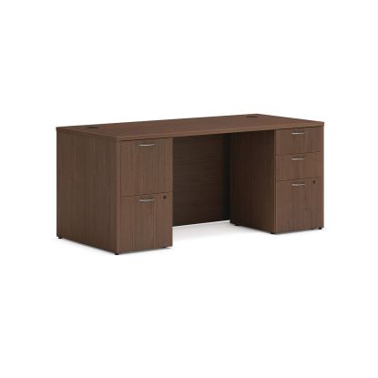 Mod Double Pedestal Desk Bundle, 66" x 30" x 29", Sepia Walnut, Ships in 7-10 Business Days1