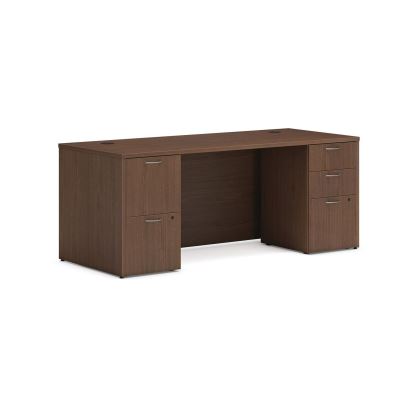 Mod Double Pedestal Desk Bundle, 72" x 30" x 29", Sepia Walnut, Ships in 7-10 Business Days1