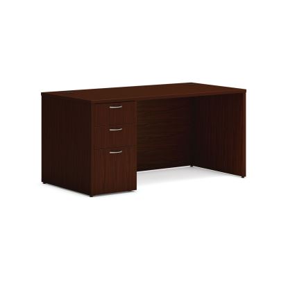 Mod Single Pedestal Desk Bundle, 60" x 30" x 29", Traditional Mahogany, Ships in 7-10 Business Days1