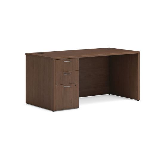 Mod Single Pedestal Desk Bundle, 60" x 30" x 29", Sepia Walnut, Ships in 7-10 Business Days1