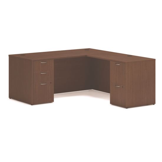 Mod L-Station Double Pedestal Desk Bundle, 66" x 72" x 29", Sepia Walnut, Ships in 7-10 Business Days1