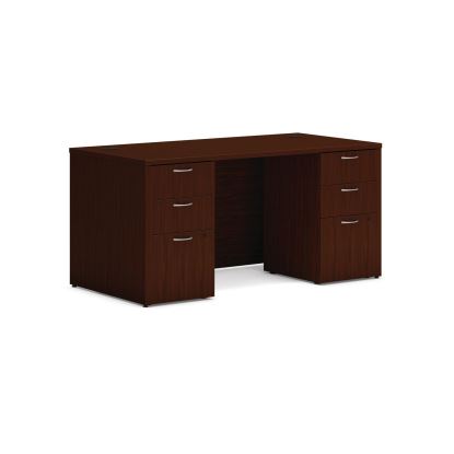 Mod Double Pedestal Desk Bundle, 60" x 30" x 29", Traditional Mahogany, Ships in 7-10 Business Days1