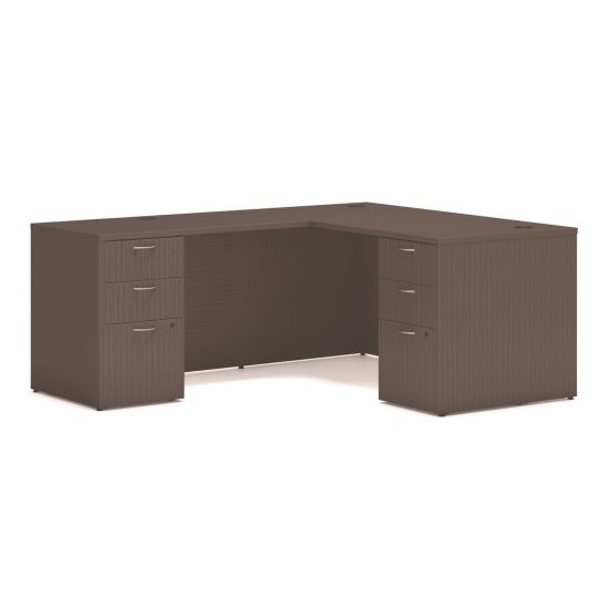 Mod L-Station Double Pedestal Desk Bundle, 60" x 72" x 29", Slate Teak, Ships in 7-10 Business Days1