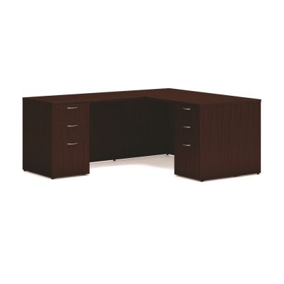 Mod L-Station Double Pedestal Desk Bundle, 60" x 72" x 29", Traditional Mahogany, Ships in 7-10 Business Days1